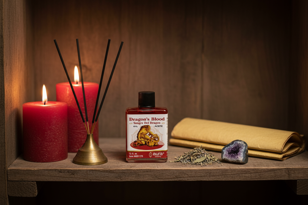 Dragon's Blood Oil by Aura Variety, 4 Dram, detail view