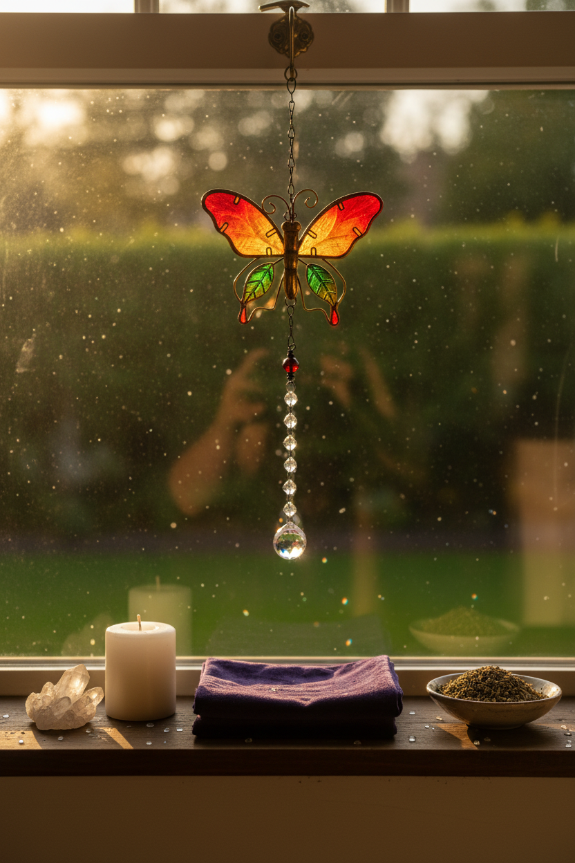 Butterfly Sun Catcher, 6" x 15", detail view