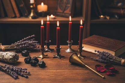 Brown Chime Candles, Set of 20, shown in use
