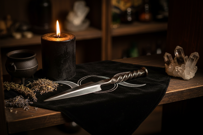 Forged Steel Spear Athame, 10", detail view