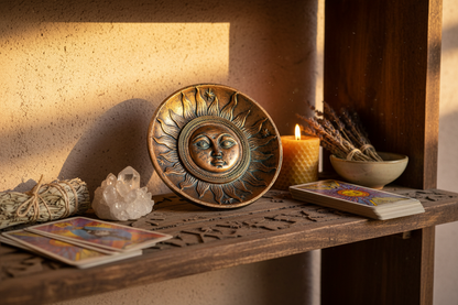 Bronze Sun Stick Incense Burner, 5 Inches, alternate view
