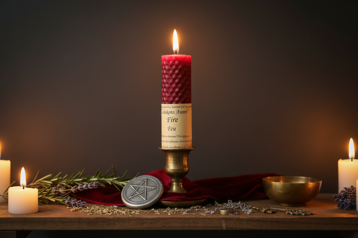 Fire Lailokens Awen Candle, 4 1/4", alternate view