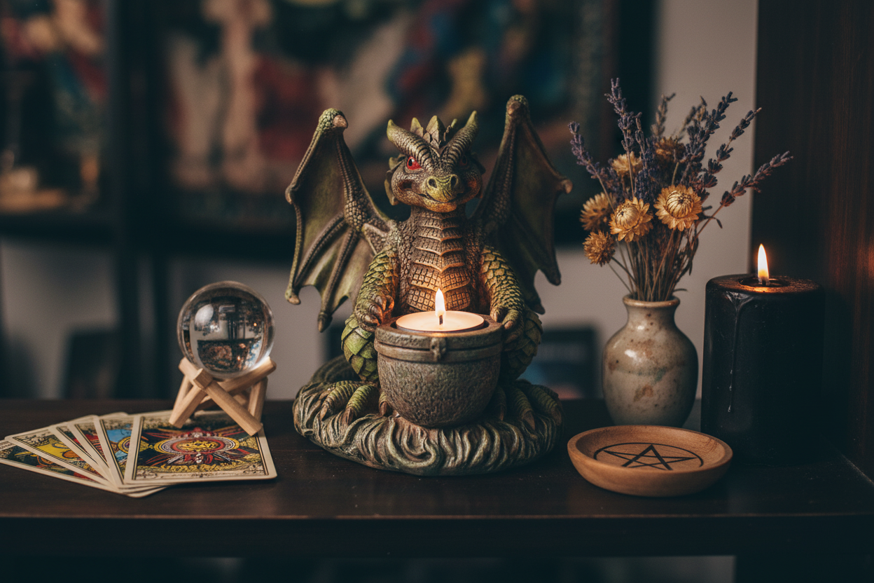 Dragon Tea Light Burner, 6.75 Inches, alternate view