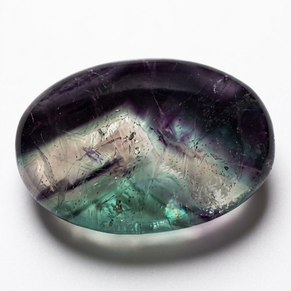 White-background fluorite palm stone draft
